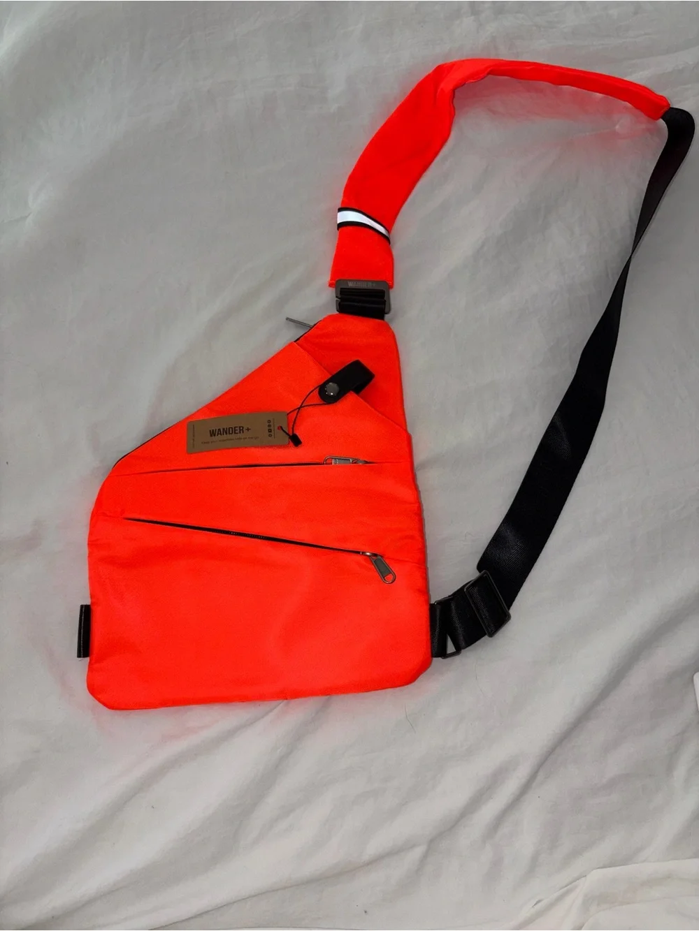 Wander+ Anti-Theft Travel Bag Neon Orange Slim Sling Crossbody Bag NEW